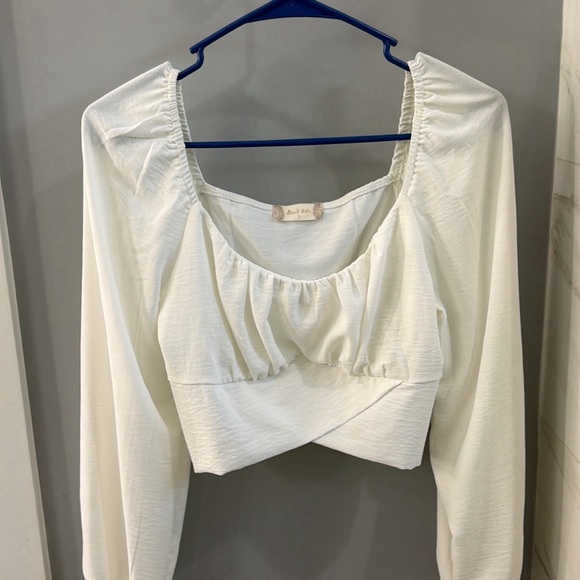 Altar'd State Cream Ruched Blouse - Picture 1 of 1